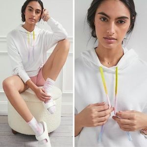 NWT Sundry x Anthropologie Rainbow Drawstring Basic Hoodie Drawstring